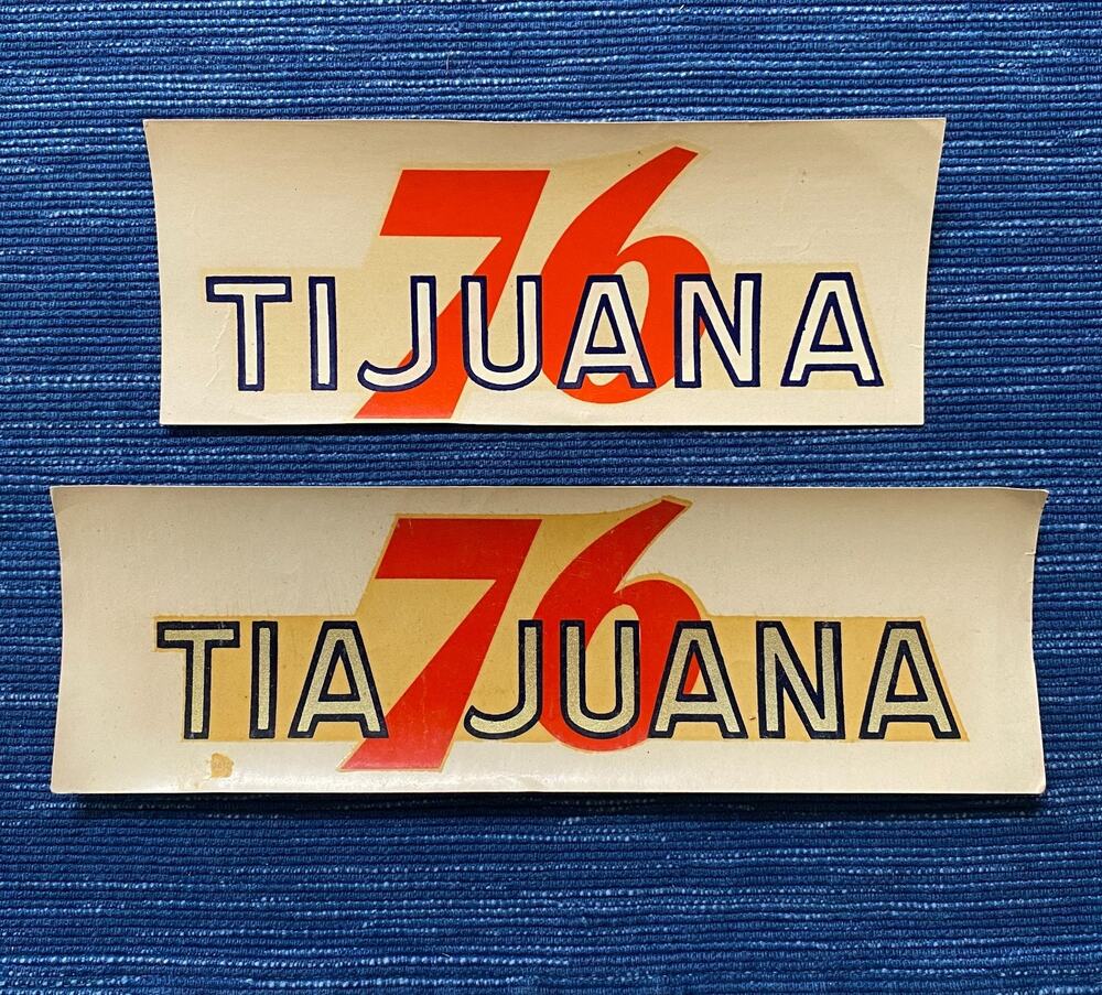 Vintage Union 76 Oil Tijuana Mexico Tia Juana Gas Station Decal Travel Souvenir
